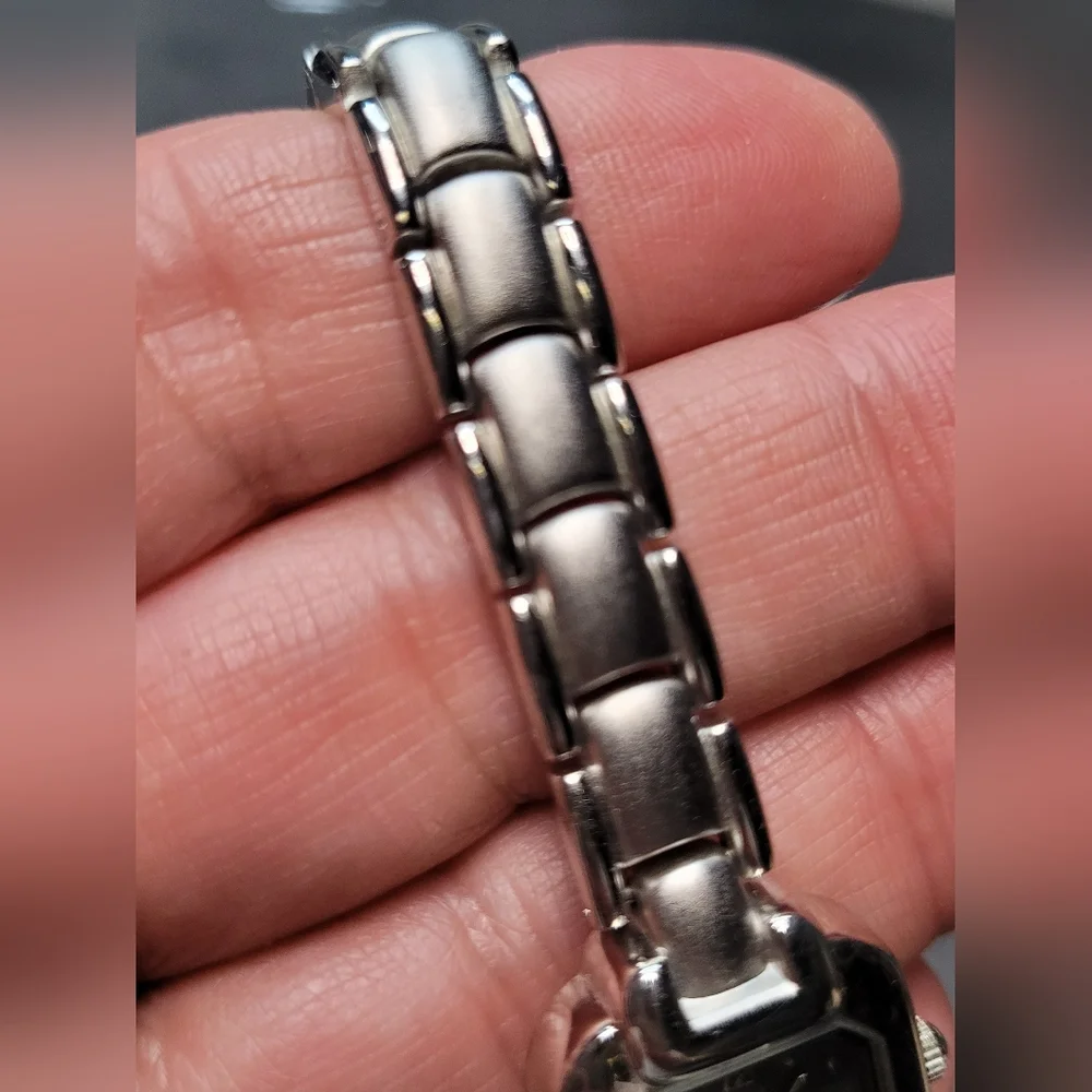 l.e.i Y2K Silver Tone Square Face Bracelet Watch